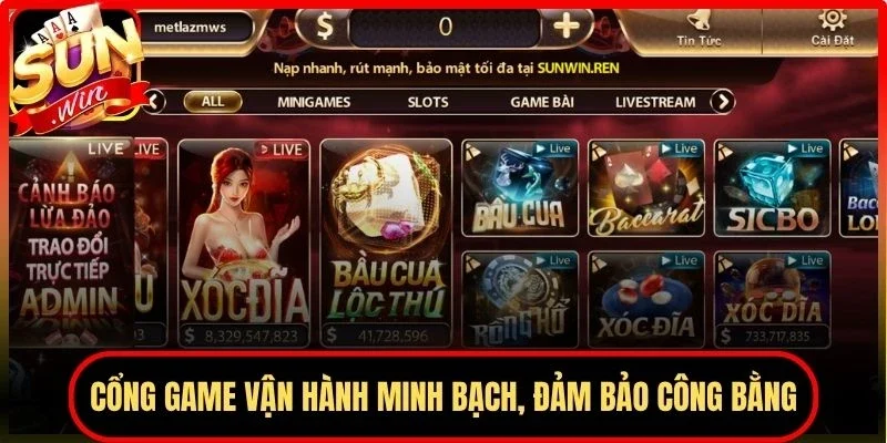 Cổng game vận hành minh bạch, đảm bảo công bằng